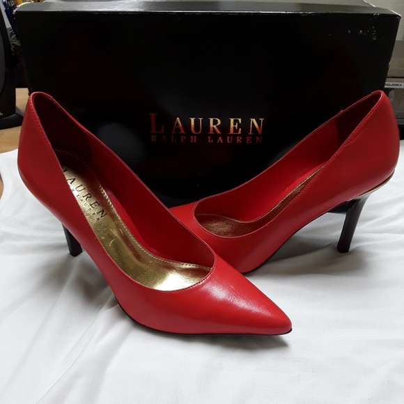 Ralph Lauren High Heel Pumps In Tomato 